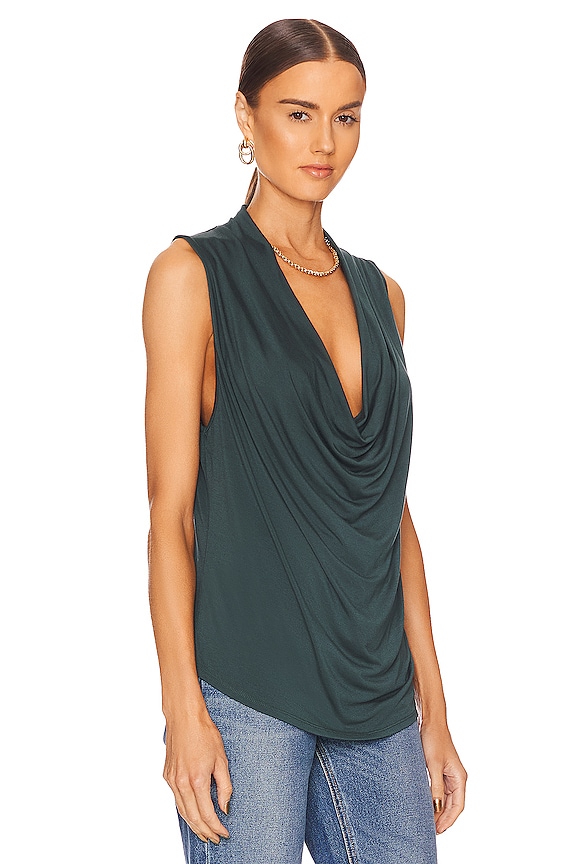view 2 of 4 CHEERS DRAPED NECK タンクトップ in Dark Jade
