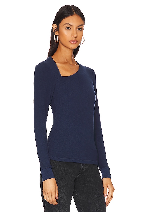 view 2 of 4 Ysabel Angled Neckline Top in Dark Night