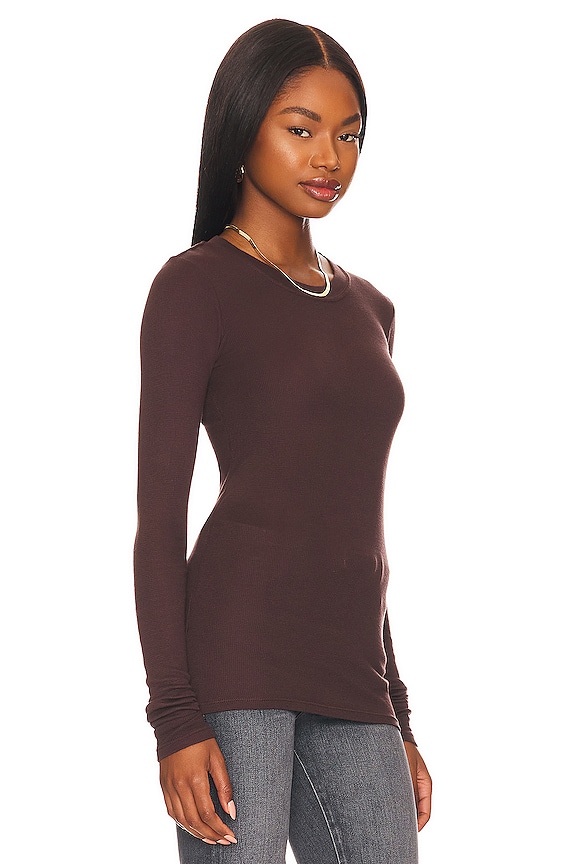 view 2 of 4 Long Sleeve Thermal Tee in Mahogany