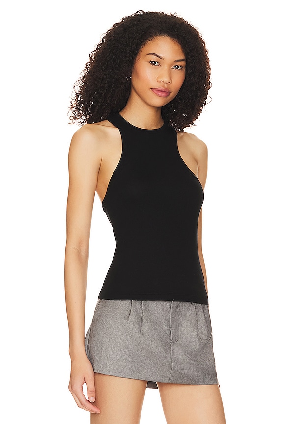 view 2 of 4 DÉBARDEUR ÉCHANCRÉ NAGEUR DEVANT SUPER SLIM in Black