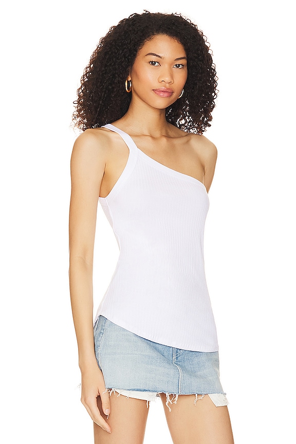 view 2 of 4 Anis One Shoulder Tank in White