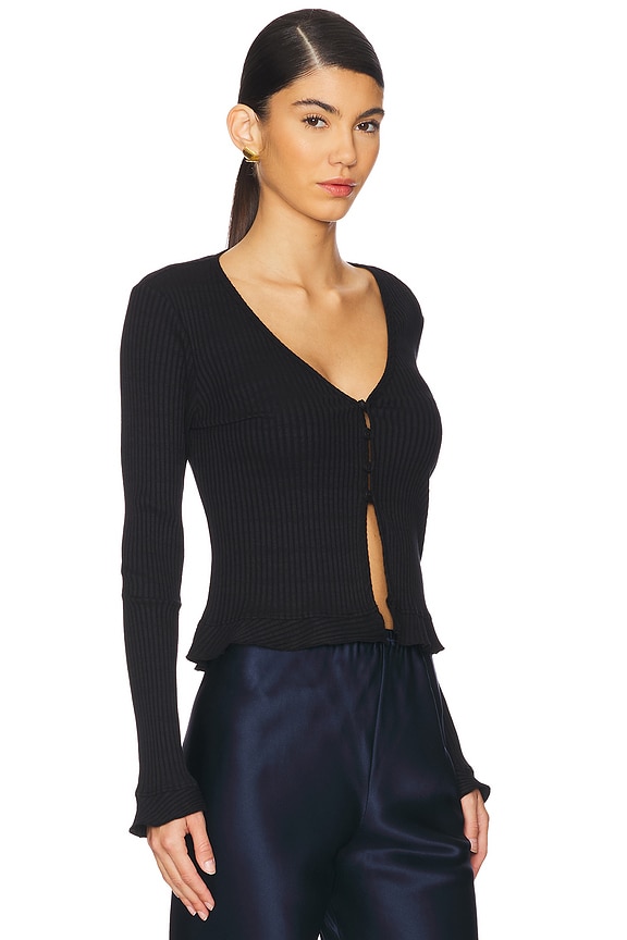 view 2 of 4 Cropped Cardi Top in Black
