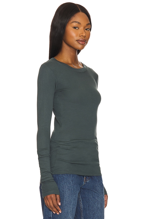 view 2 of 4 Long Sleeve Crew Neck Top in Pine Green