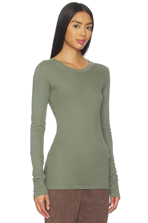 view 2 of 4 Long Sleeve Thermal Tee in Olive