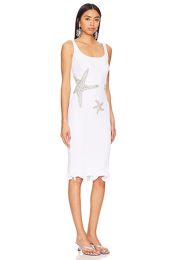 view 2 of 4 ROBE MI-LONGUE STARFISH in White