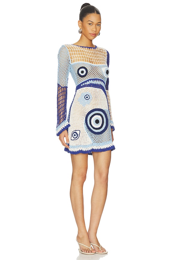 view 2 of 5 ROBE COURTE DREAM in White & Blue