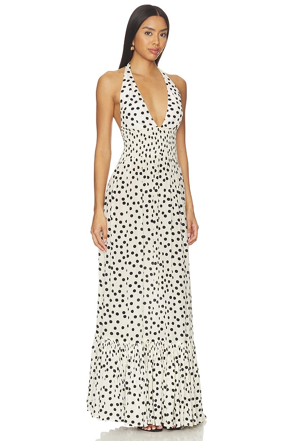 view 2 of 3 ROBE MAXI ARI in White Polka