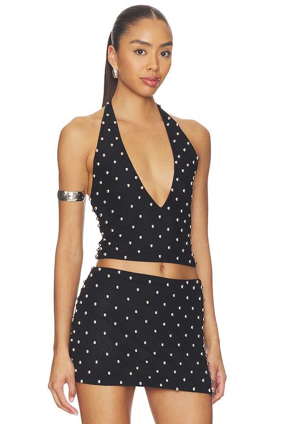 view 2 of 5 TOP DOS-NU CABONCHON in Black Polka