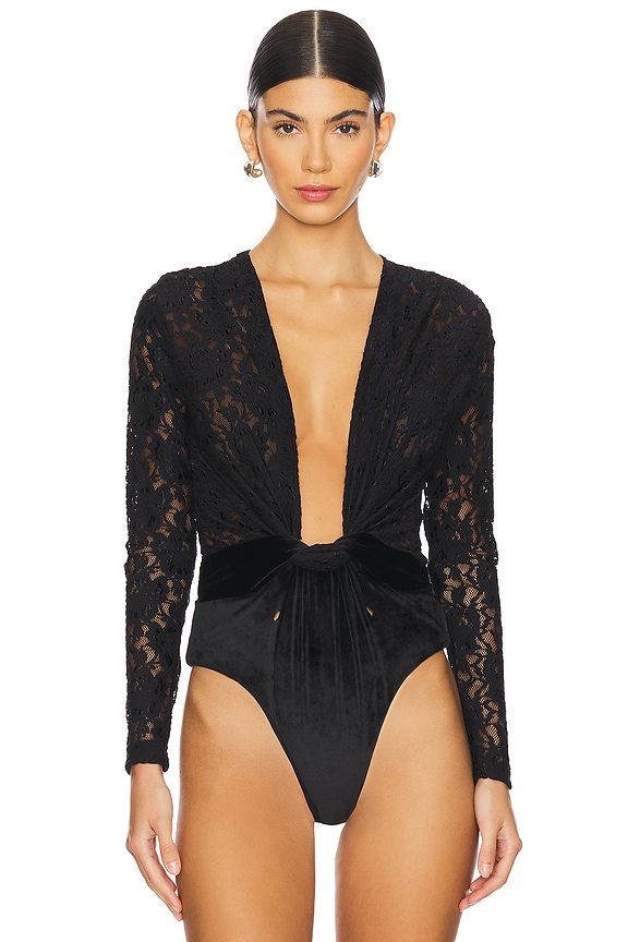 view 2 of 5 Amanda Bodysuit in Black Lace