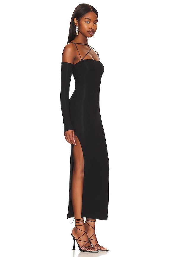 view 2 of 4 Off Shoulder Strap Dress in Black
