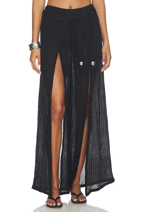 view 1 of 6 PANTALÓN FARRAH in Black Gauze