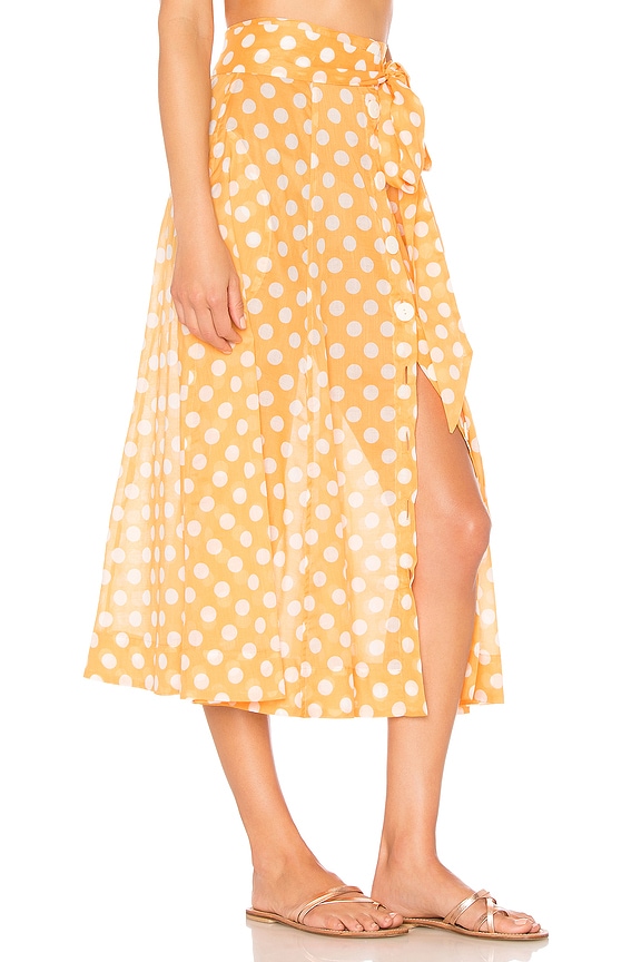 view 2 of 4 Beach Skirt in Orange Polka Dot