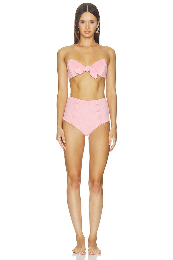 view 1 of 4 x REVOLVE Poppy High Waist Bikini in Pink Terry Cloth