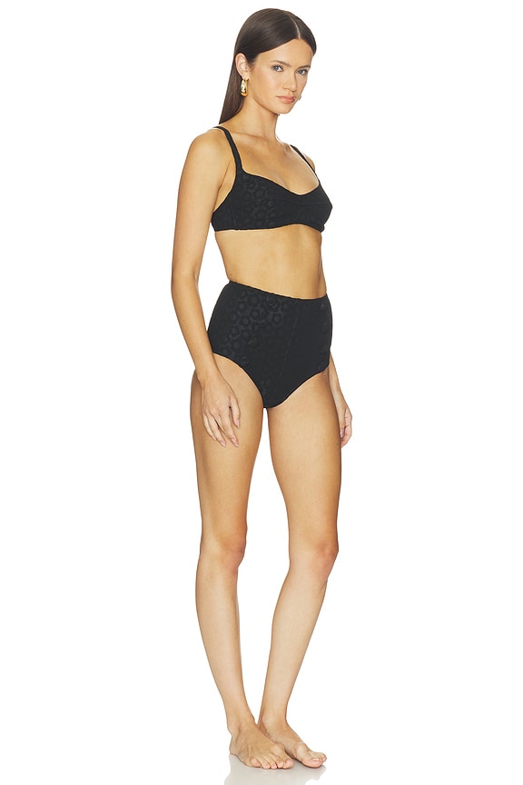 view 2 of 4 MAILLOT DE BAIN 2 PIÈCES in Black 60's Floral Jacquard