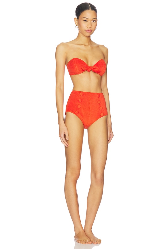 view 2 of 3 BIKINI TAILLE HAUTE POPPY in Tomato