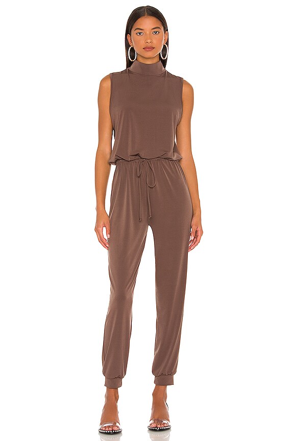 Lanston Sleeveless Turtleneck Jumpsuit in Espresso REVOLVE