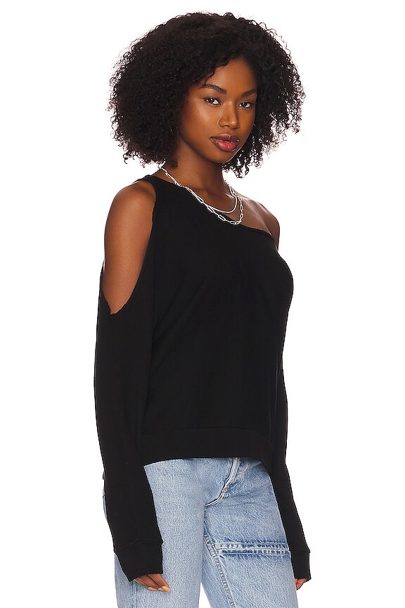 view 2 of 4 One shoulder Pullover in Black