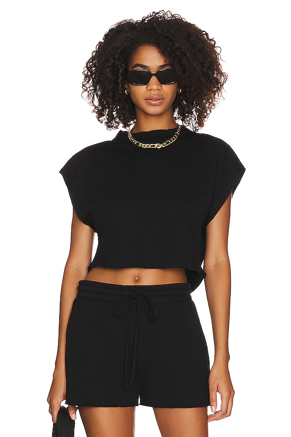 view 1 of 4 Crop Turtleneck Tank in Black