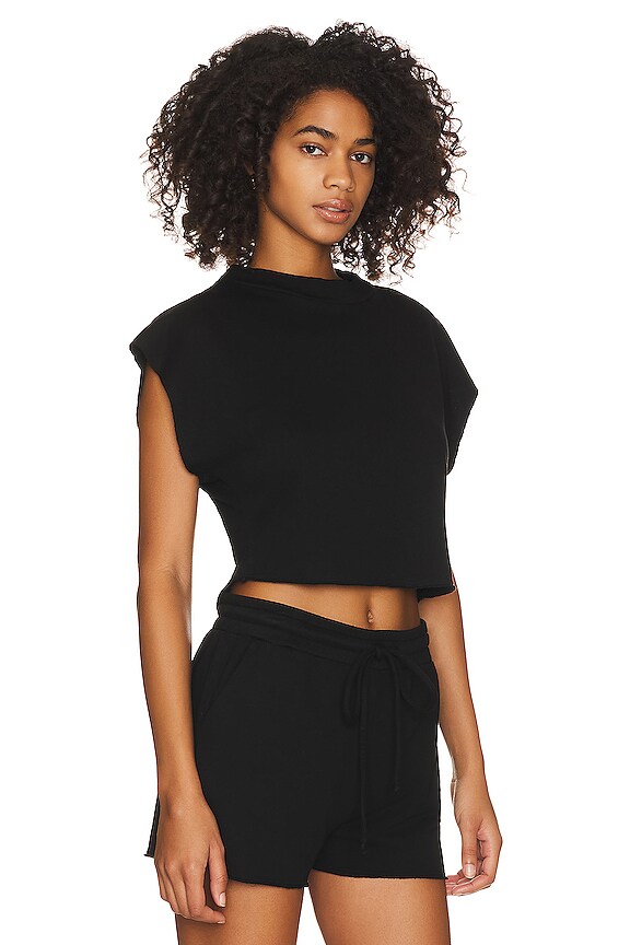 view 2 of 4 Crop Turtleneck Tank in Black