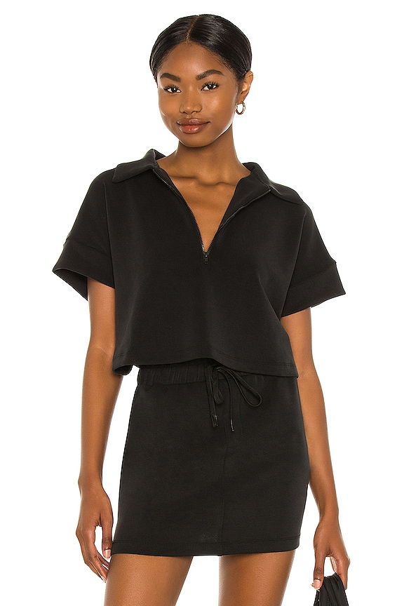 view 2 of 5 Kenzie Cuff Sleeve Polo in Black