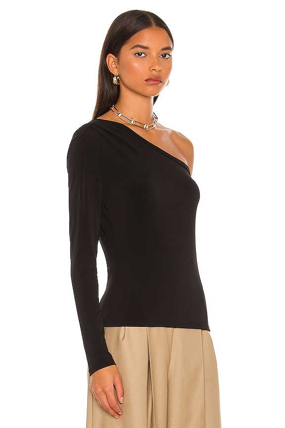 view 2 of 4 TOP UNE ÉPAULE DÉNUDÉE in Black