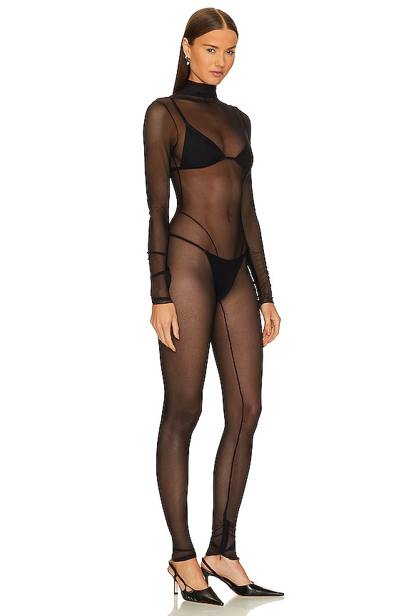 view 2 of 4 Mesh Jumpsuit in Black