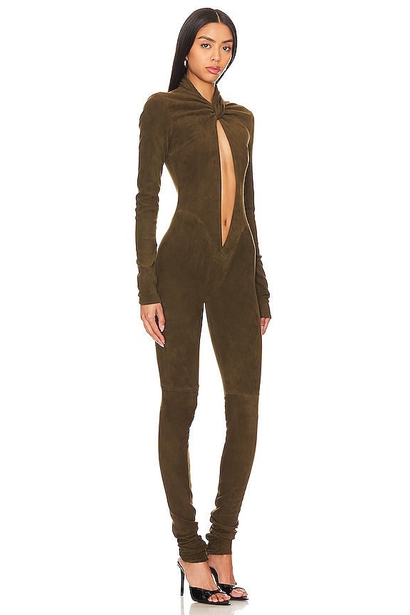 view 2 of 3 Front Keyhole Jumpsuit in Olive