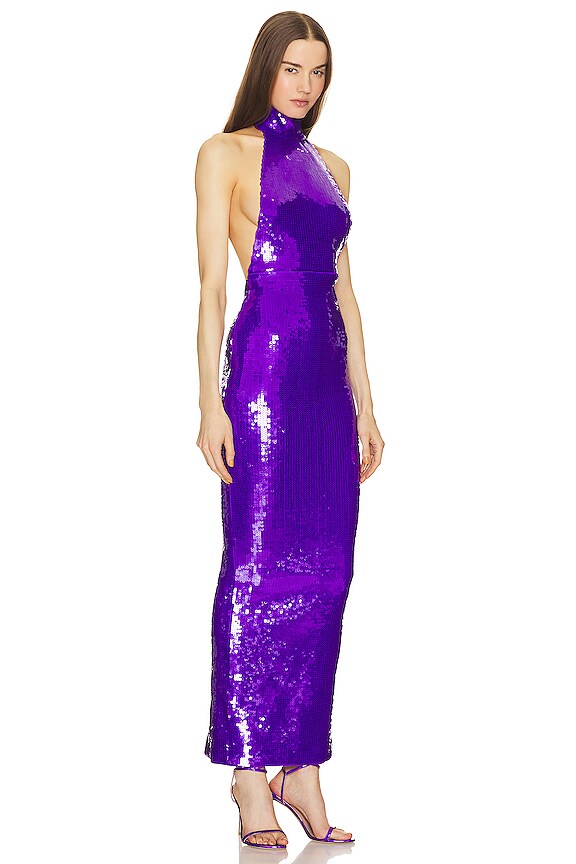 view 2 of 4 Mockneck Column Gown in Grape