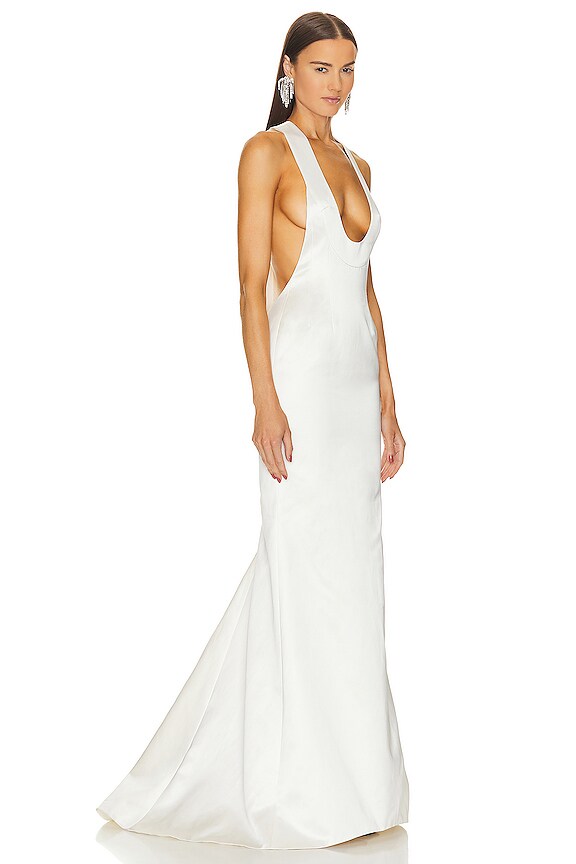 view 2 of 3 Pearl Iridescent Racer Back Slip Dress in Pearl Iridescent
