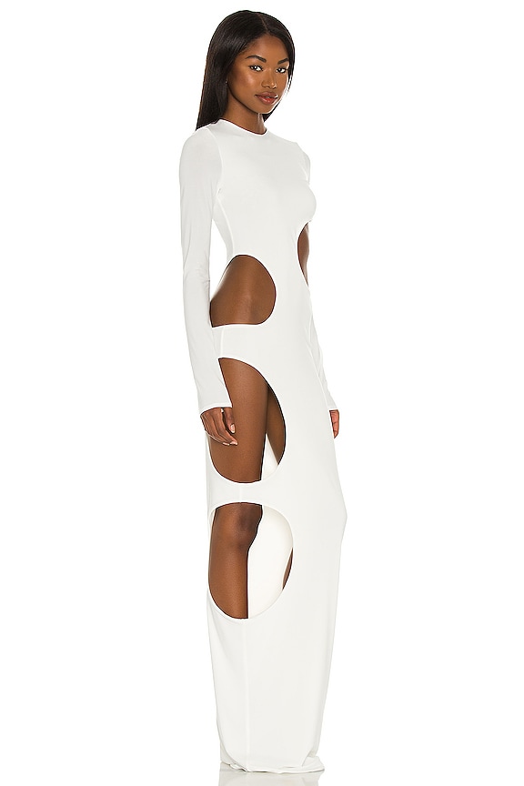 view 2 of 4 Long Sleeve Cutout Gown in White