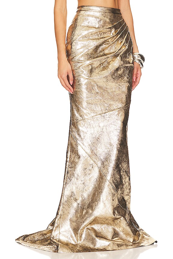 view 2 of 4 ЮБКА С ЗАУЖЕННЫМ НИЗОМ in Gold