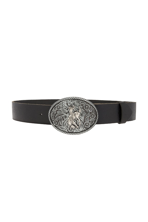 view 1 of 3 CINTURÓN METAL BUCKLE LEATHER in Black