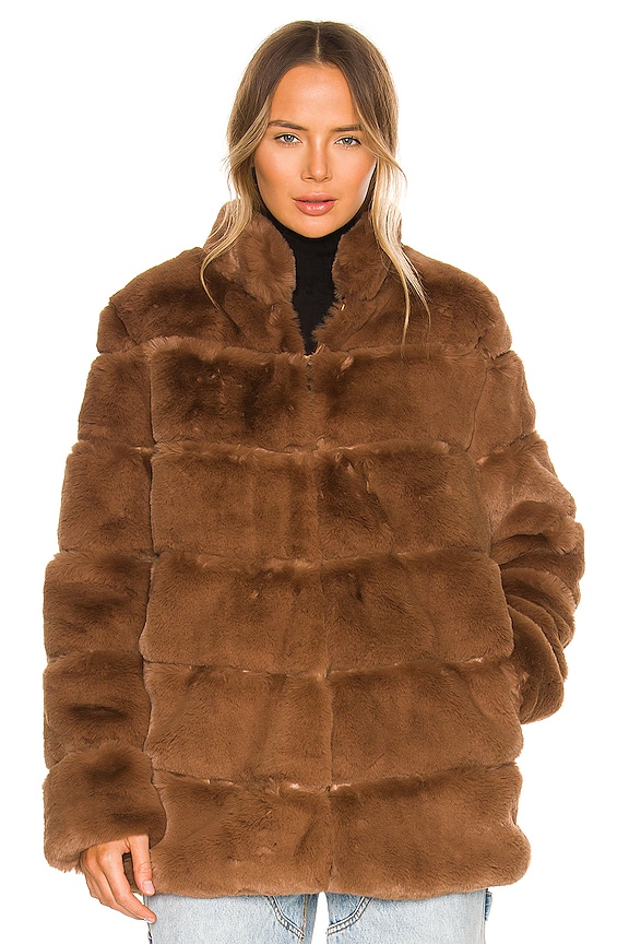 view 2 of 5 Maren Faux Fur Jacket in Mink Brown
