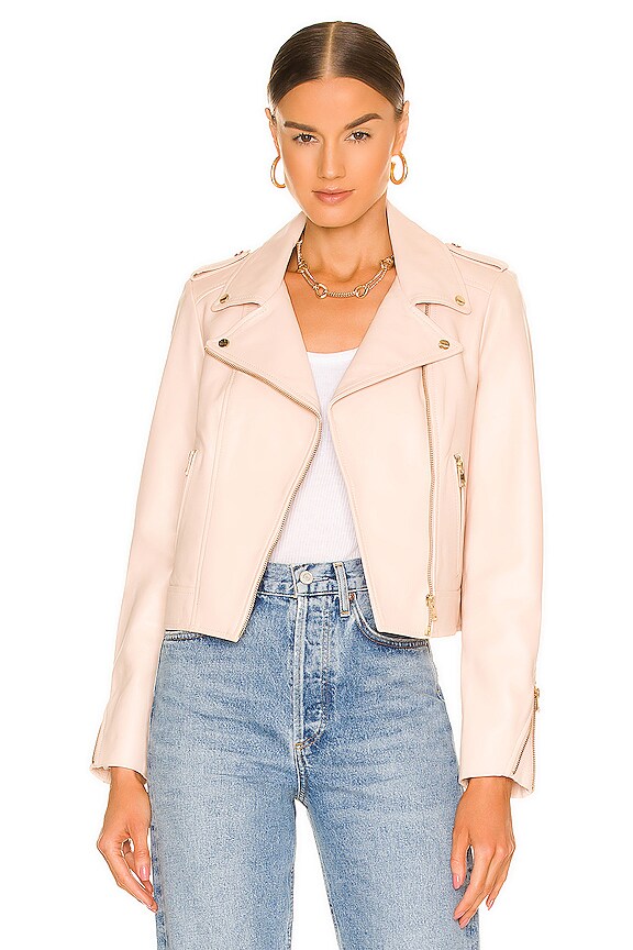 LAMARQUE Donna 21 Moto Jacket in Ballet Pink | REVOLVE