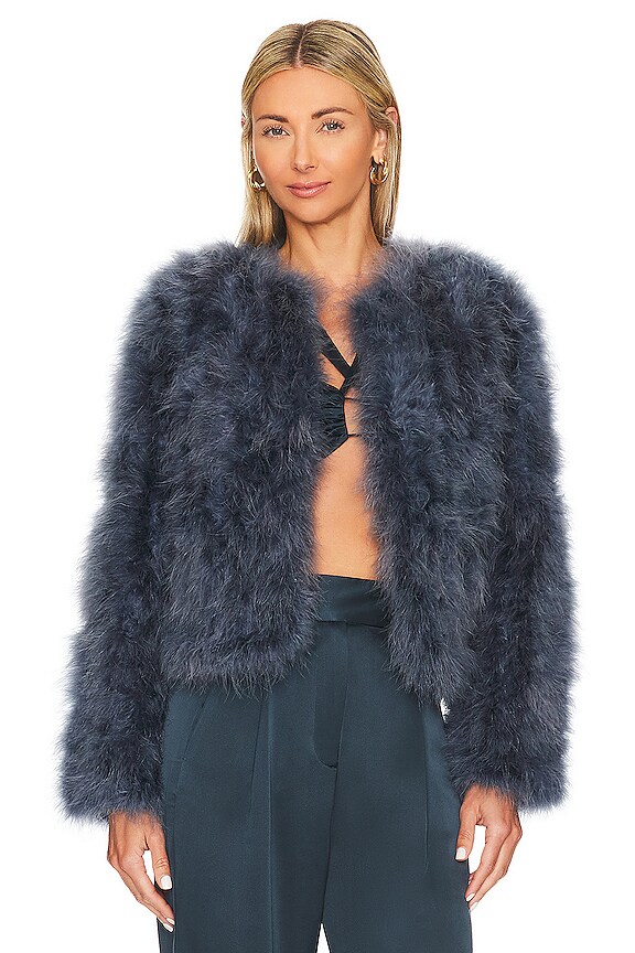 LAMARQUE Deora Jacket in Smoked Blue REVOLVE
