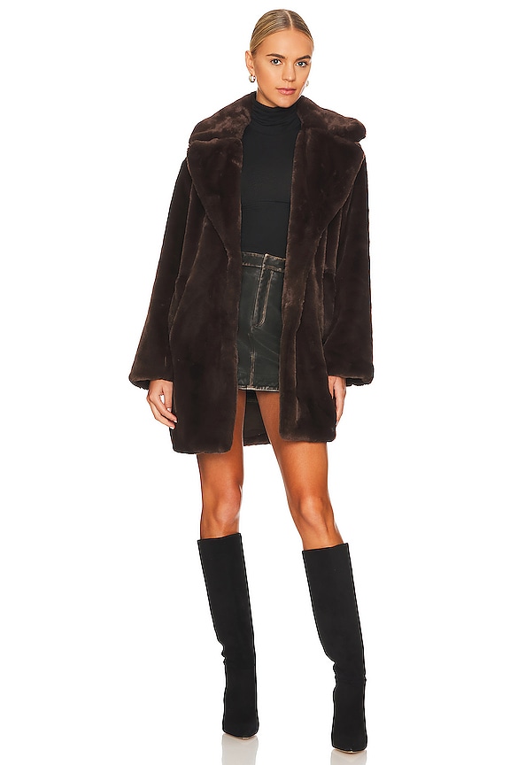 LAMARQUE Linnea Teddy Coat in Bitter Chocolate | REVOLVE
