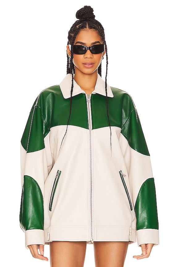 view 2 of 5 x REVOLVE Varsity Jacket in Bone & Green