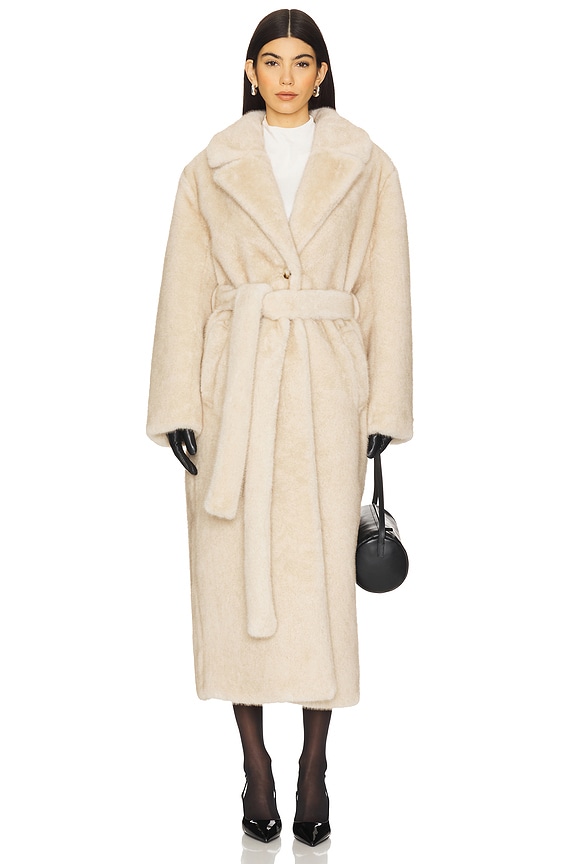 view 2 of 4 Darelle Faux Fur Maxi Coat in Angora