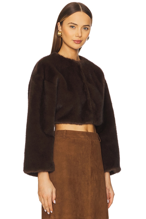 view 2 of 4 Rowdie Faux Fur Jacket in Walnut