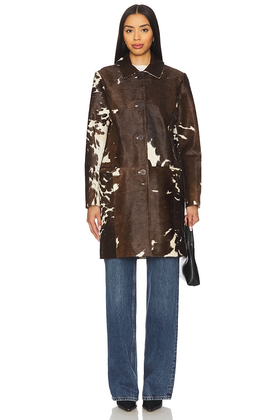 view 2 of 4 x REVOLVE Kendrick Calf Hair Long Coat in Brown