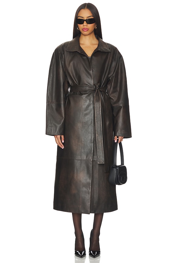 view 2 of 4 Alexandra Coat in Dark Brown