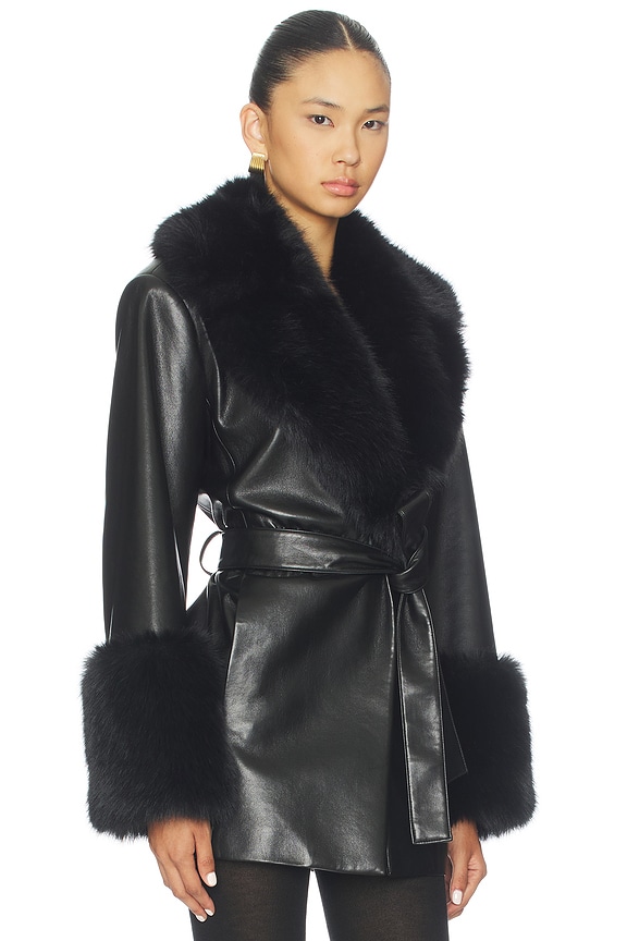 view 2 of 3 Rosabella Faux Fur Blazer in Black