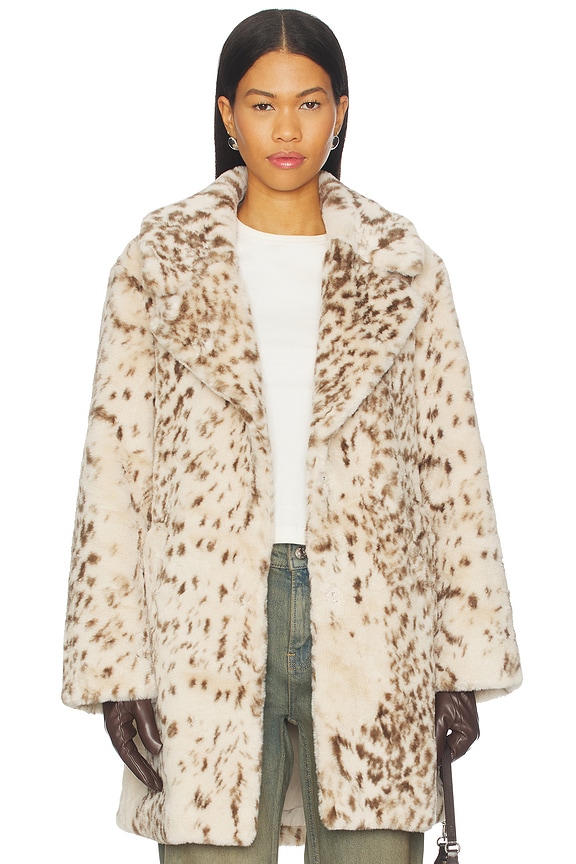 view 2 of 5 Linnea Faux Fur Coat in Beige Leopard