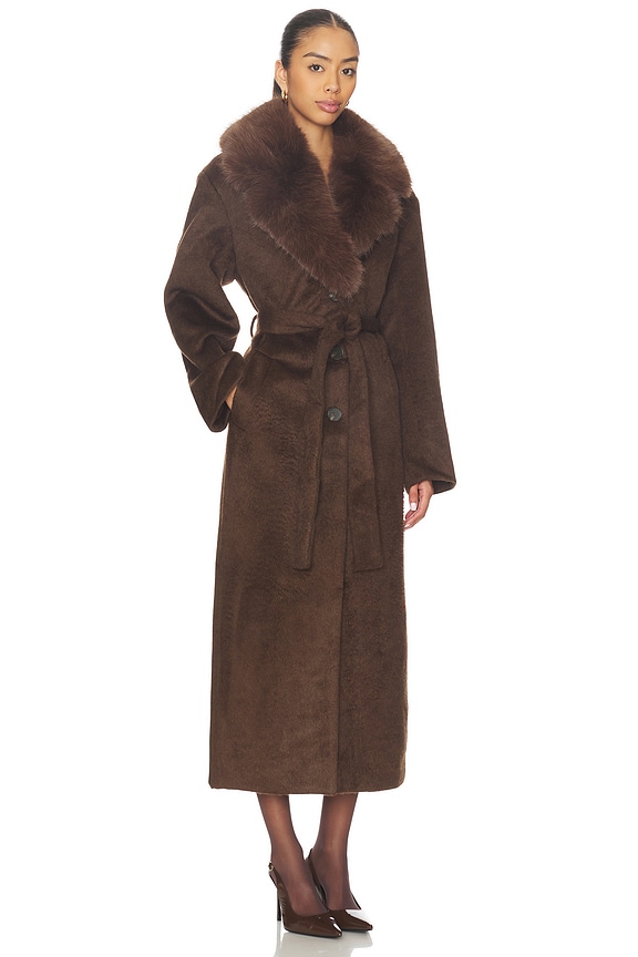view 2 of 3 x REVOLVE X Revolve Tillie-l Coat in Chocolate Brown