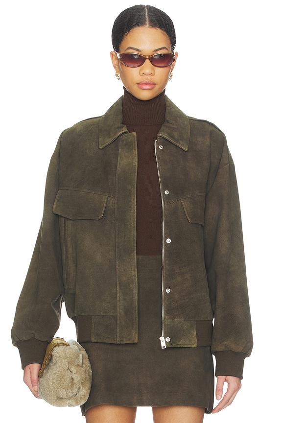 view 1 of 5 Trevanna Suede Jacket in Distressed Brown