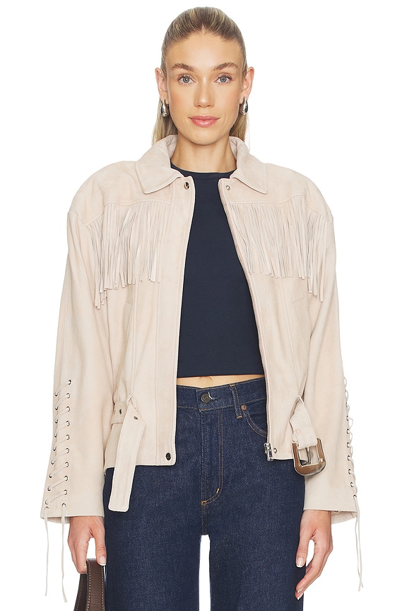 view 2 of 5 Kyel Suede Jacket in Ecru