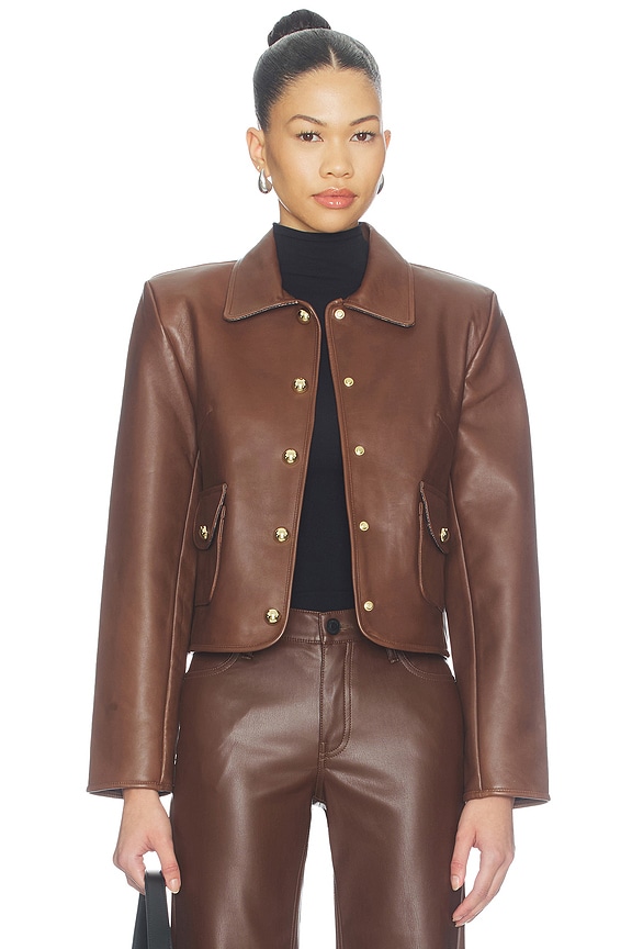 view 2 of 5 Francesca Jacket in Mid Brown & Leo