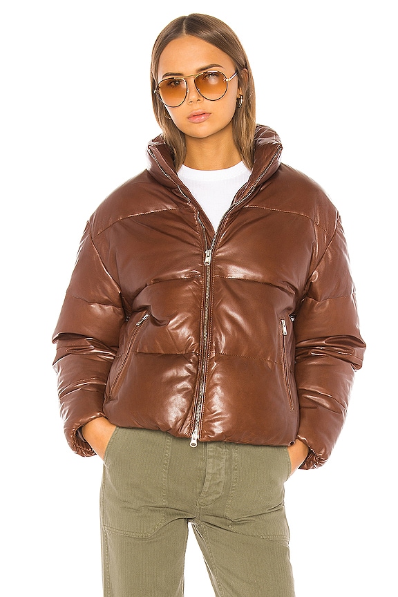 view 2 of 5 BLOUSON EN CUIR IRIS in Dark Cognac