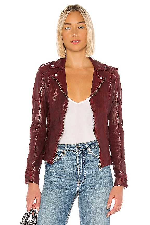 view 1 of 4 CHAQUETA CUERO CHLOE in Rio Red