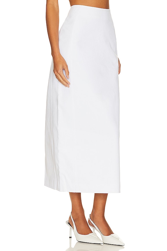 view 2 of 4 Tyra Denim Column Skirt in White